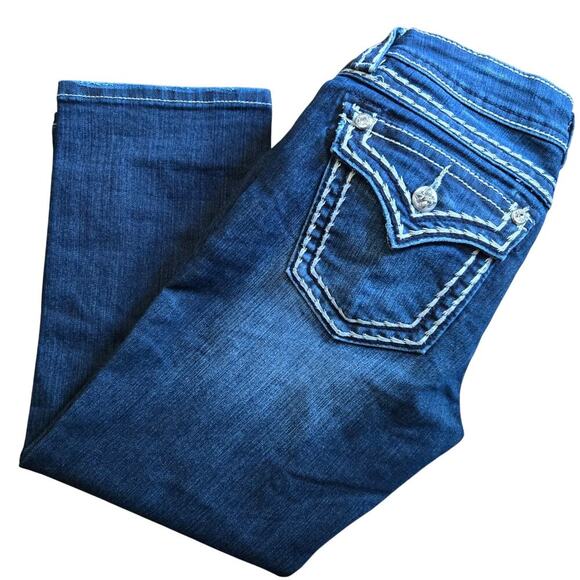 Miss Me signature cuffed capri women's jeans Size 27 Rodeo Bling Y2K Cowgirl - Picture 1 of 8